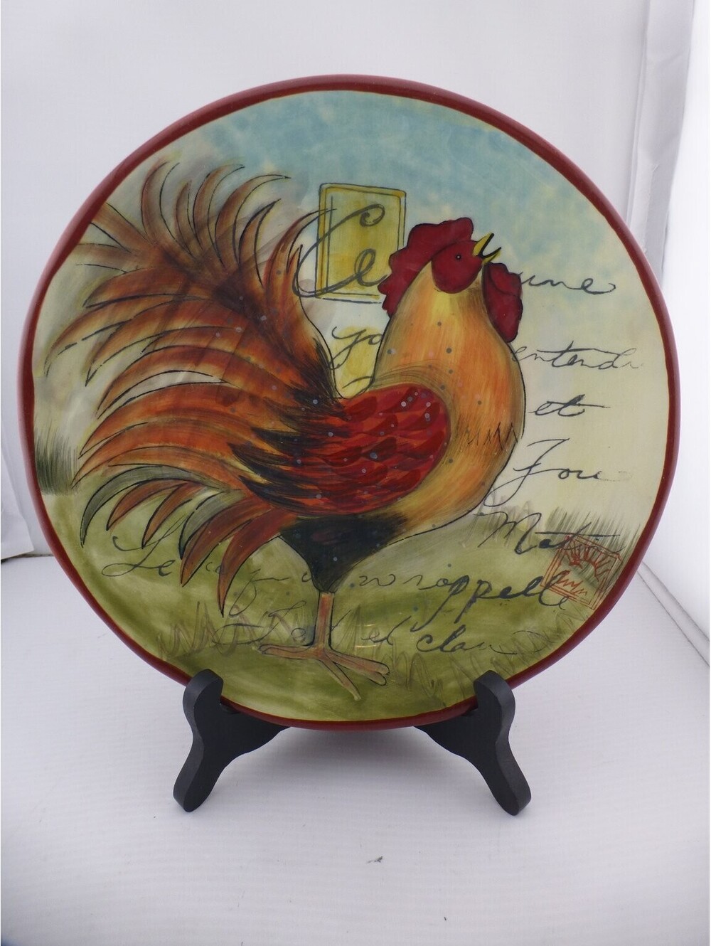 Certified International Susan Winget Rooster Decorative Plate Farmhouse Decor
